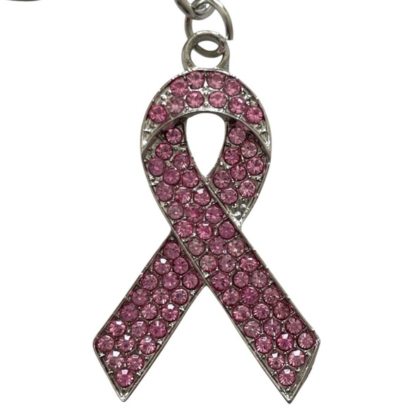 Blossom Breast Cancer Awareness Pink Ribbon Keychain - Picture 2 of 5